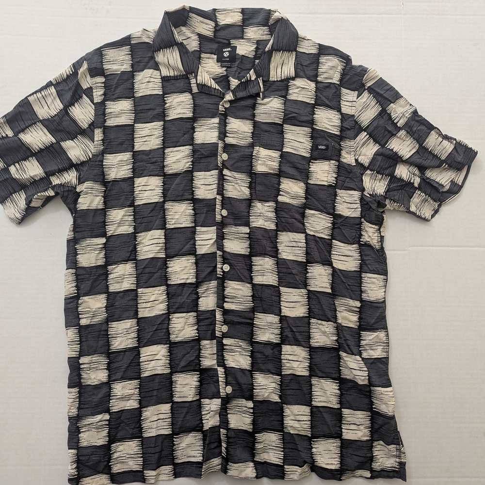Vans Men's Black and White Checkered Shirt